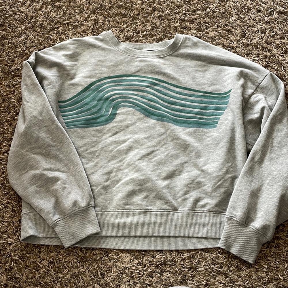 Madewell x Outdoor Voices Crop wavy art sweatshirt